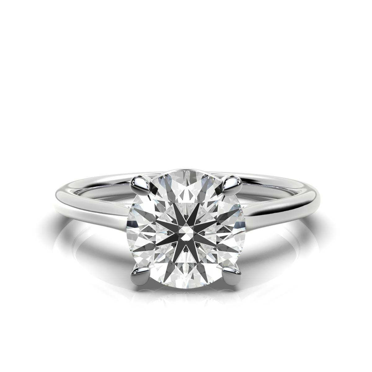 14K White Gold Balerina Solitaire Engagement Ring 