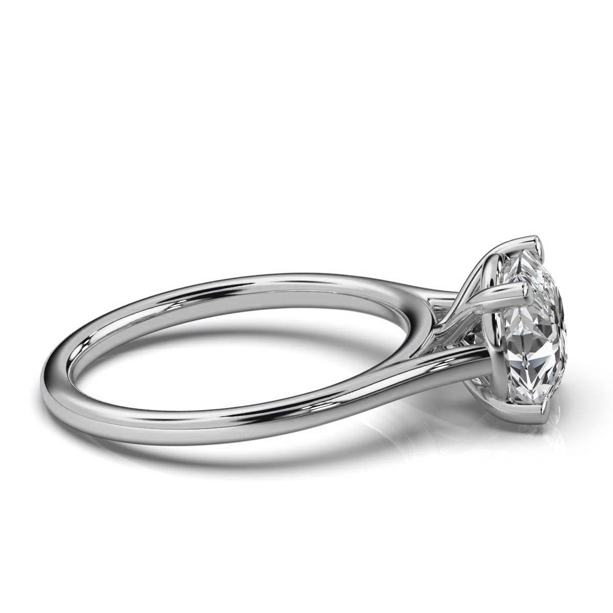 14K White Gold Balerina Solitaire Engagement Ring 