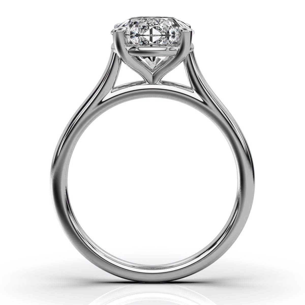 14K White Gold Balerina Solitaire Engagement Ring 