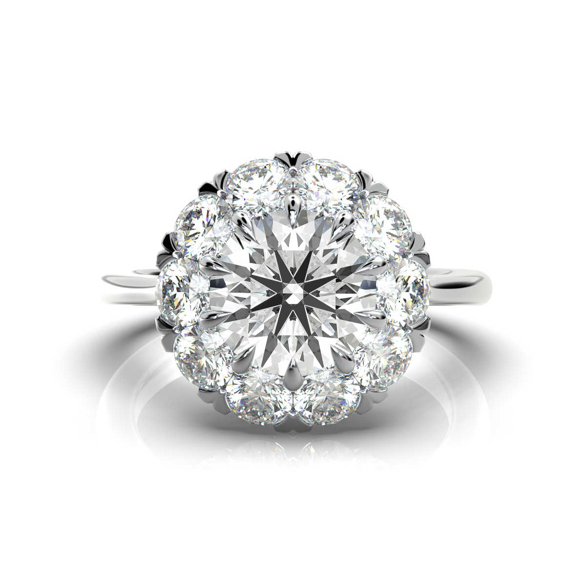 14K White Gold Sue Delicate Halo Lab Grown Diamond Ring (1.00 ct. tw)