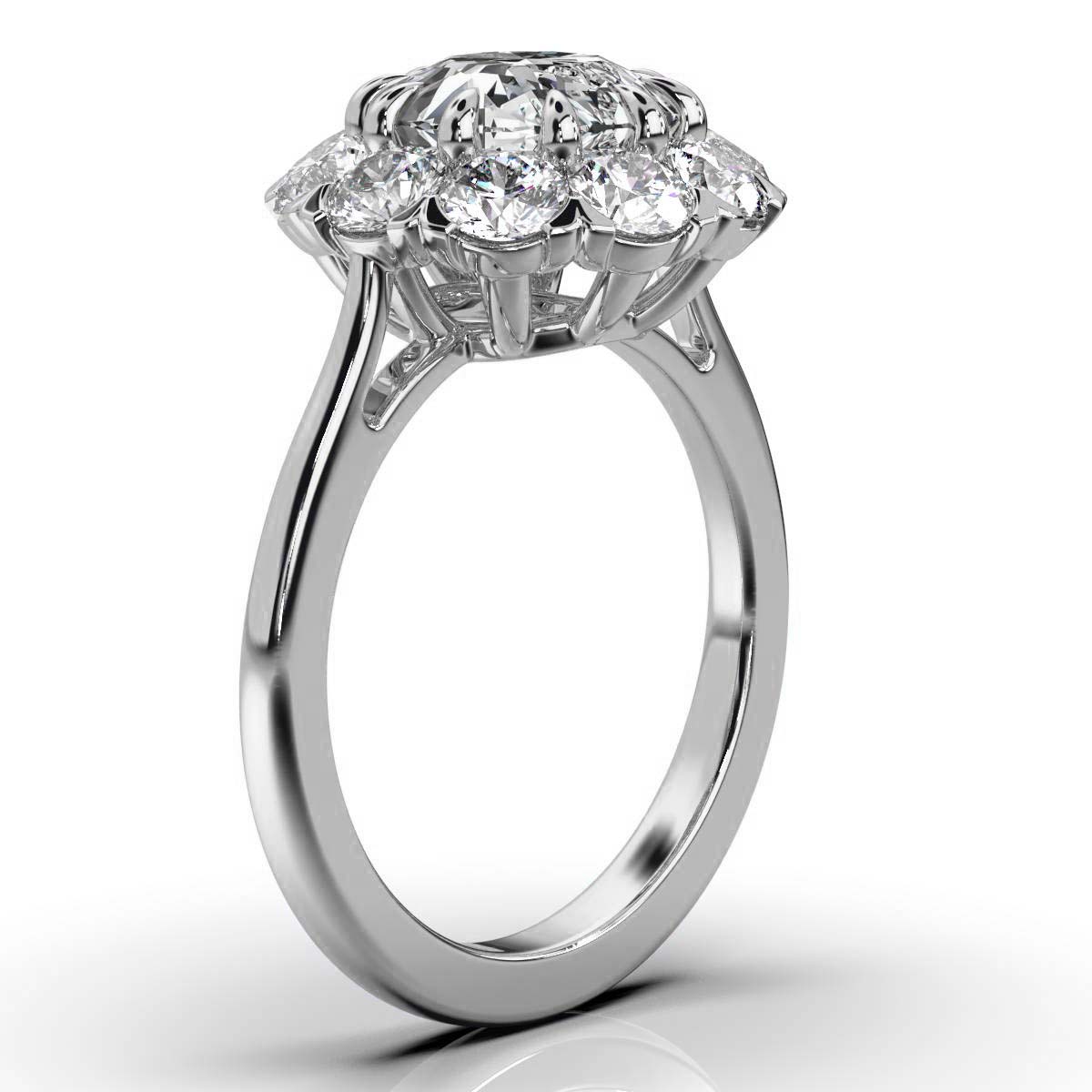 14K White Gold Sue Delicate Halo Lab Grown Diamond Ring (1.00 ct. tw)