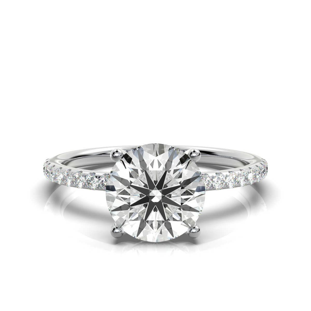 14K White Gold Fererra Classic Accents Lab Grown Diamond Ring (1/6 ct. tw)