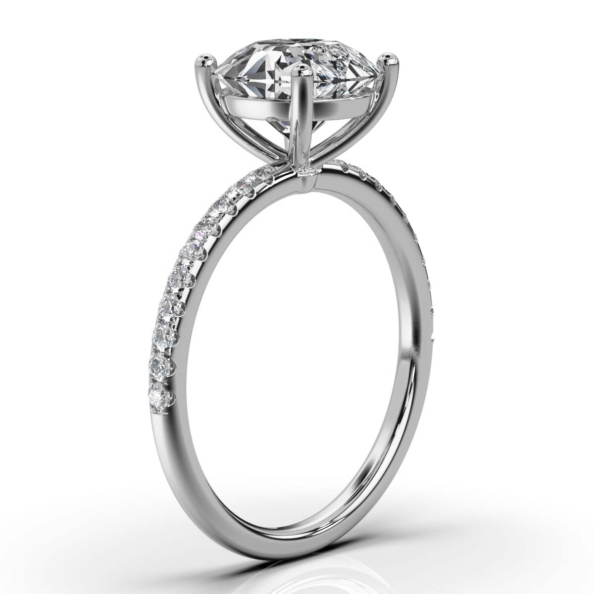 14K White Gold Fererra Classic Accents Lab Grown Diamond Ring (1/6 ct. tw)