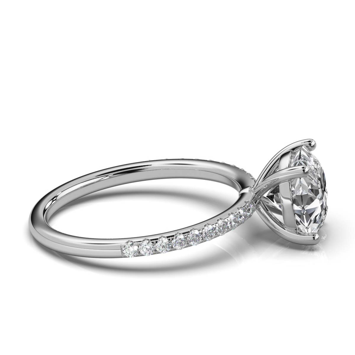 14K White Gold Fererra Classic Accents Lab Grown Diamond Ring (1/6 ct. tw)