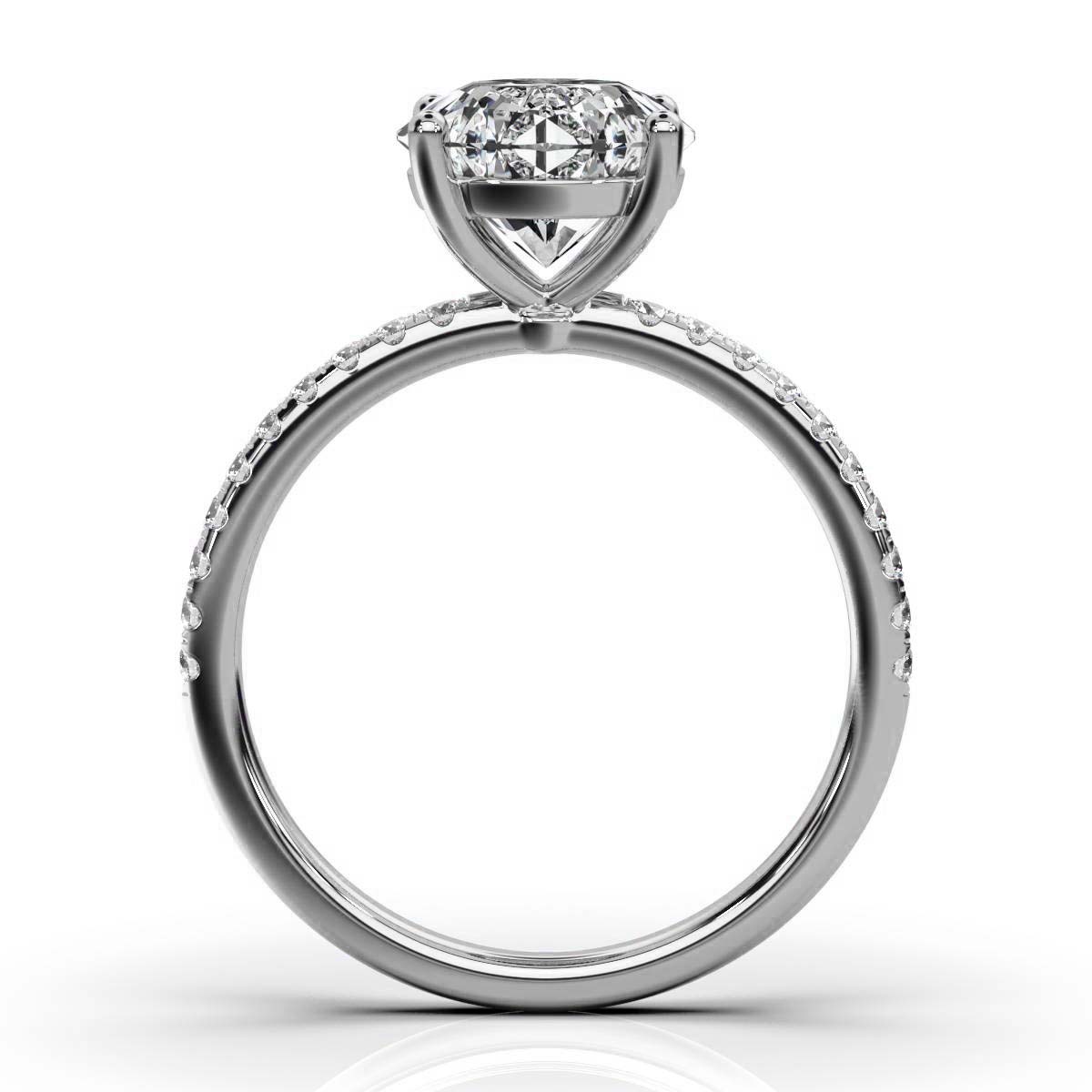 14K White Gold Fererra Classic Accents Lab Grown Diamond Ring (1/6 ct. tw)
