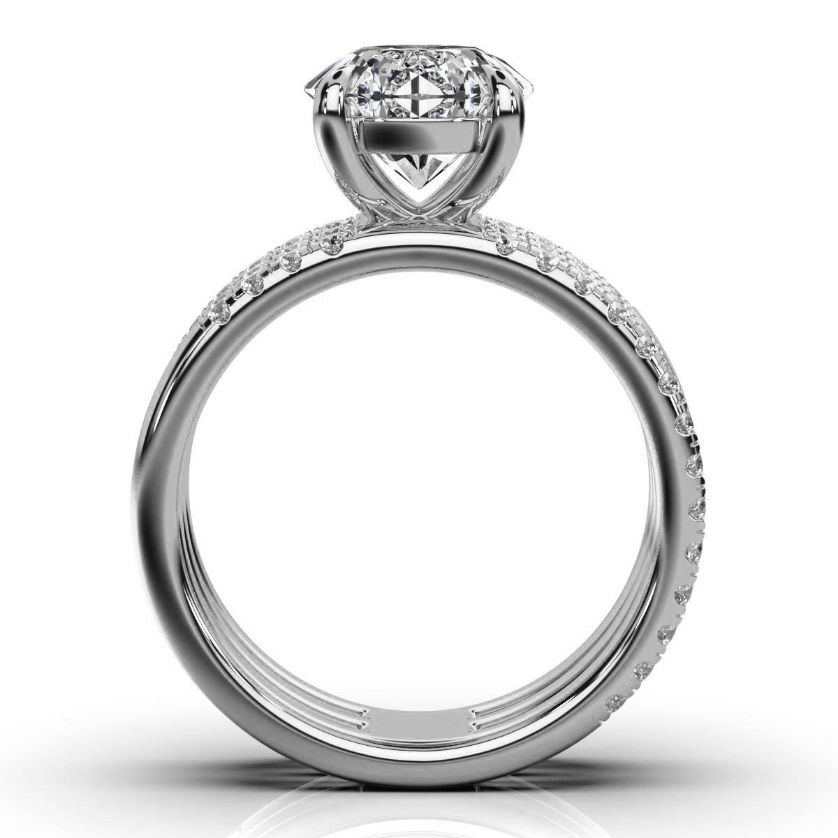 14K White Gold Cersei Triple Row Band Lab Grown Diamond Ring (1/2 ct. tw)