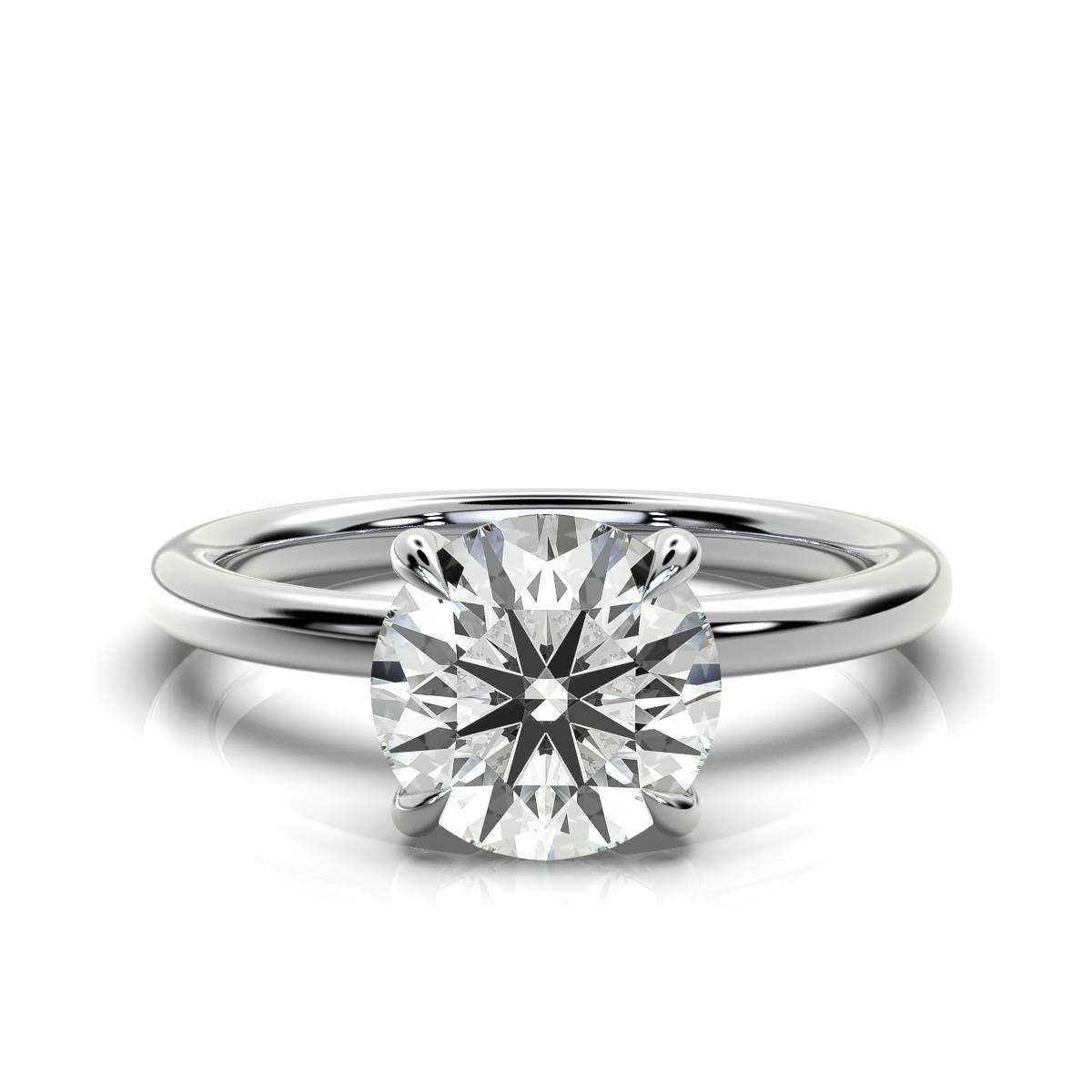 14K White Gold Becky Solitaire Engagement Ring 