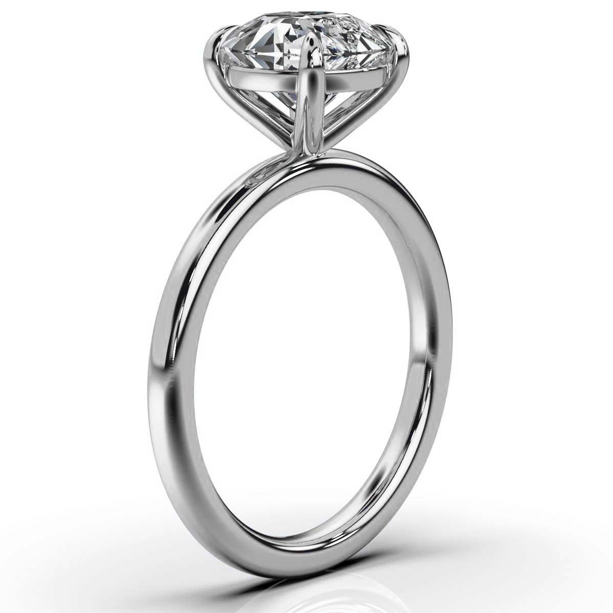 14K White Gold Becky Solitaire Engagement Ring 
