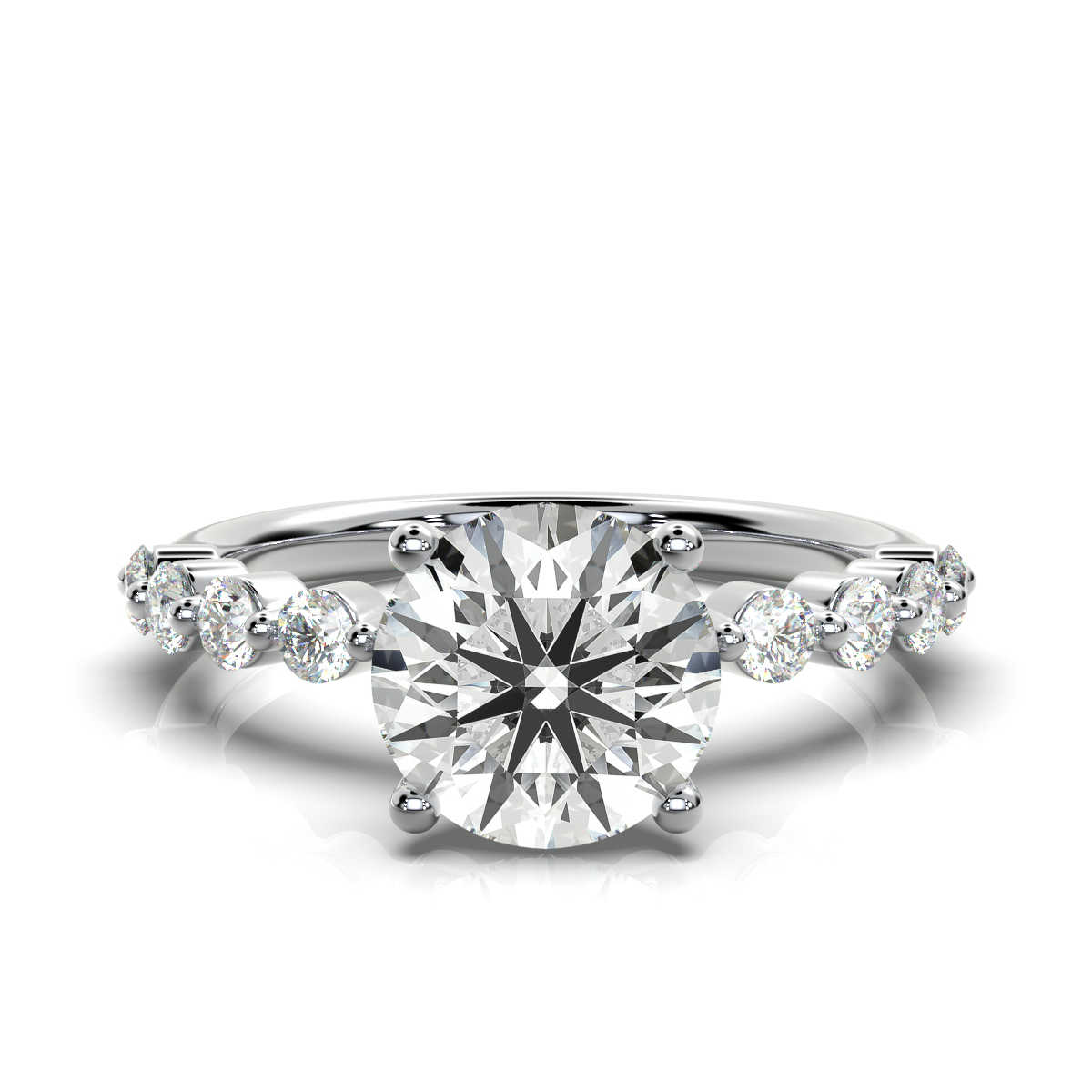 14K White Gold Melanie Accents Lab Grown Diamond Ring (1/3 ct. tw)