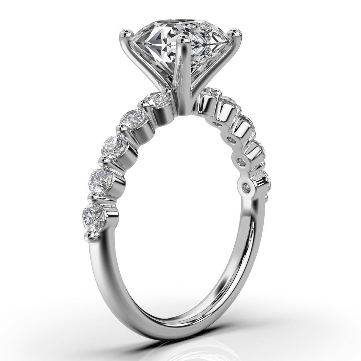 14K White Gold Melanie Accents Lab Grown Diamond Ring (1/3 ct. tw)