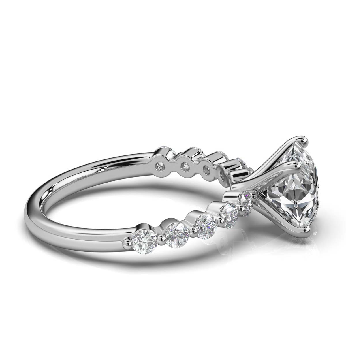 14K White Gold Melanie Accents Lab Grown Diamond Ring (1/3 ct. tw)