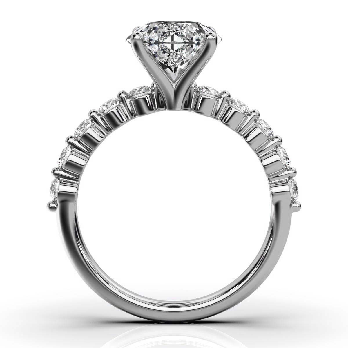 14K White Gold Melanie Accents Lab Grown Diamond Ring (1/3 ct. tw)