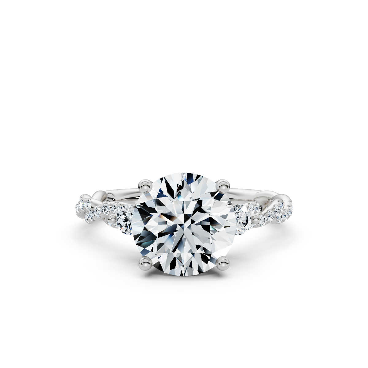 14K White Gold Estrella Three Stone Lab Grown Diamond Ring (1/3 ct. tw)