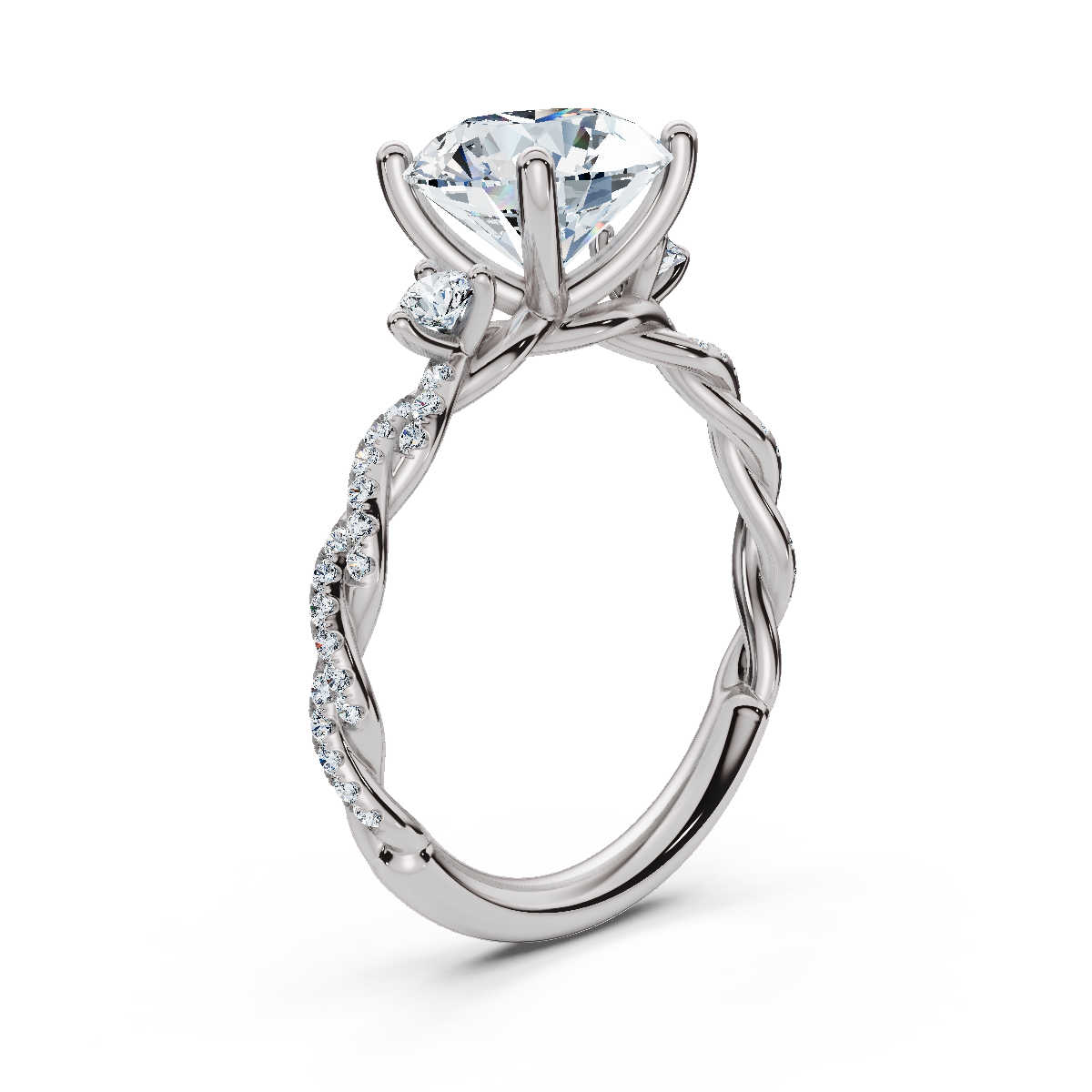 14K White Gold Estrella Three Stone Lab Grown Diamond Ring (1/3 ct. tw)