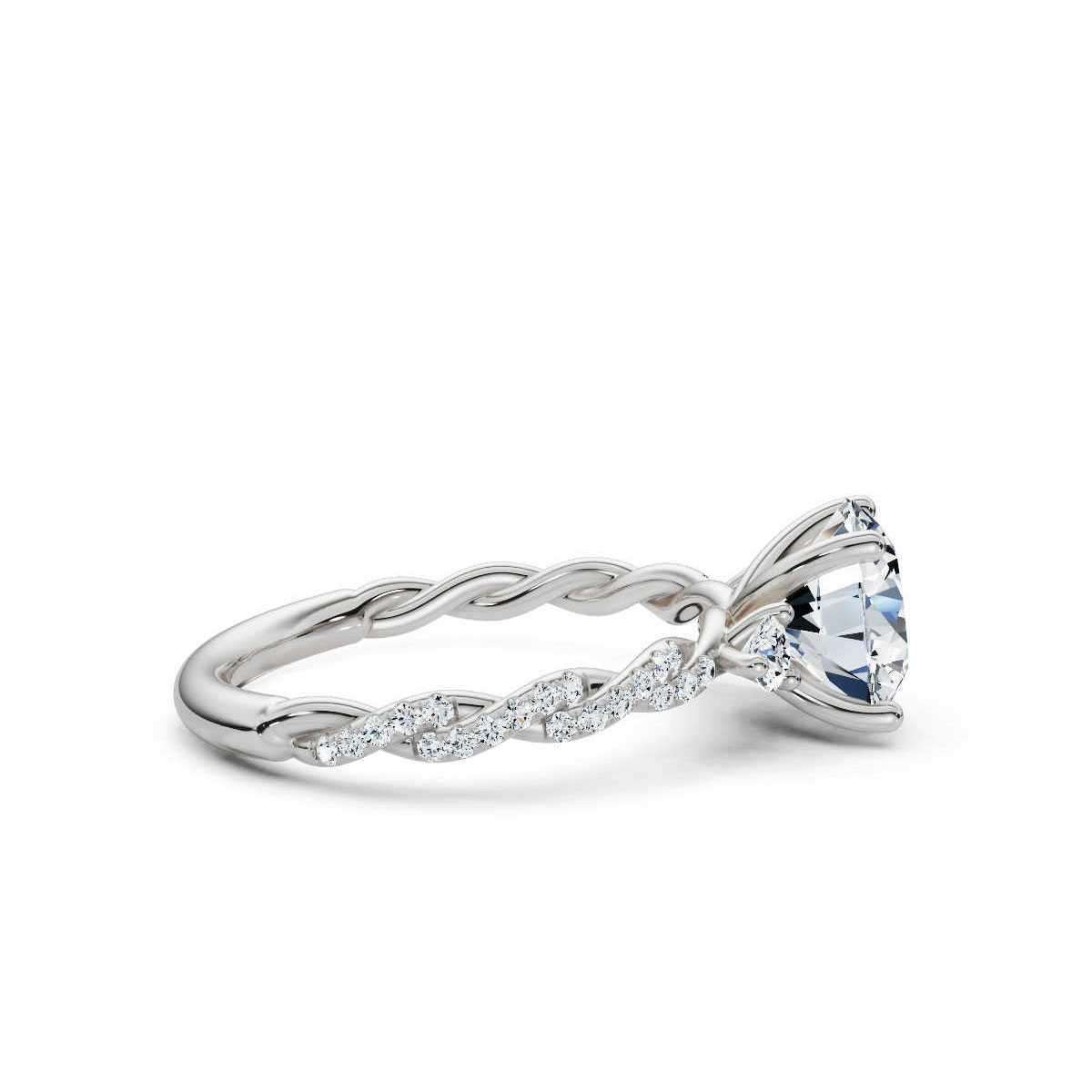 14K White Gold Estrella Three Stone Lab Grown Diamond Ring (1/3 ct. tw)