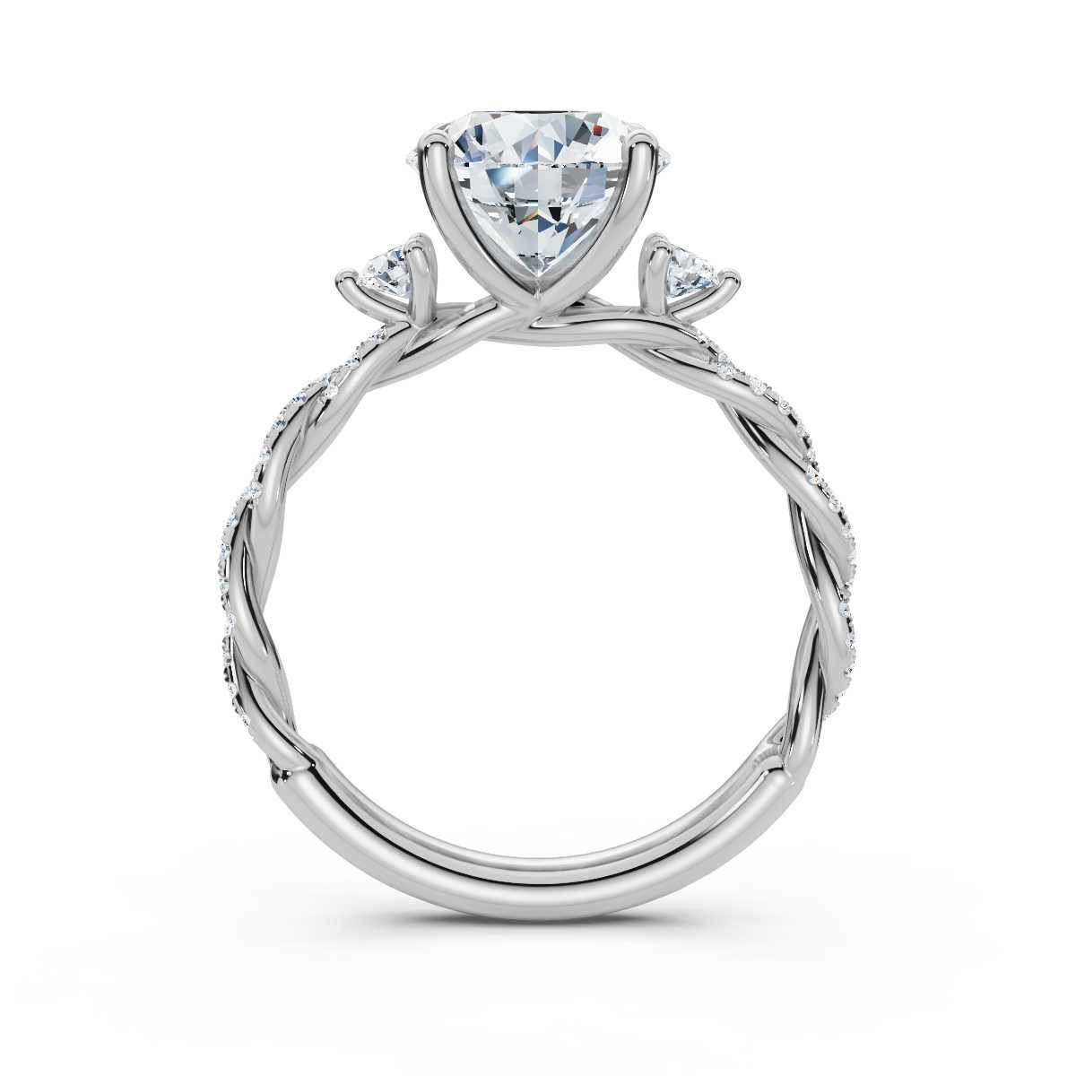 14K White Gold Estrella Three Stone Lab Grown Diamond Ring (1/3 ct. tw)