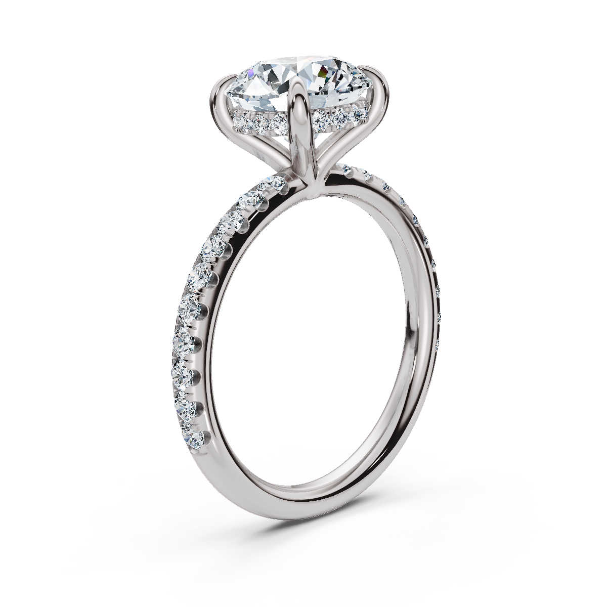 14K White Gold Iris Hidden Accents Lab Grown Diamond Ring (2/5 ct. tw)