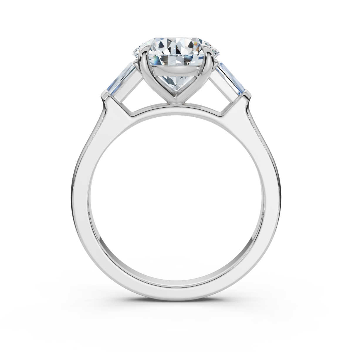 14K White Gold Annie Three Stone Baguette Lab Grown Diamond Ring (1/5 ct. tw)
