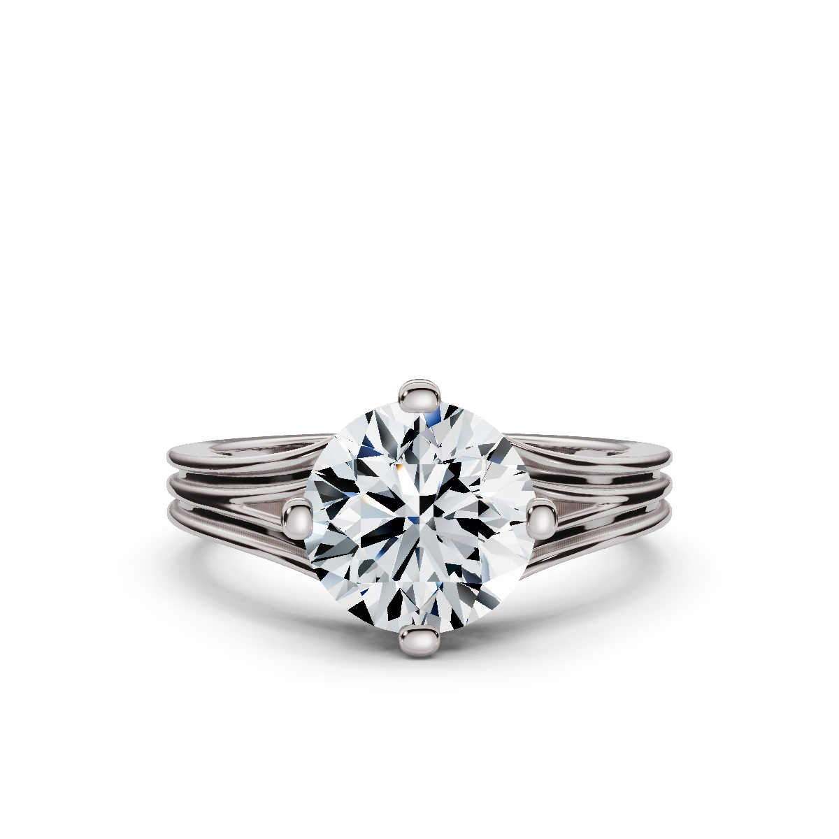 14K White Gold Naira Solitaire Engagement Ring 