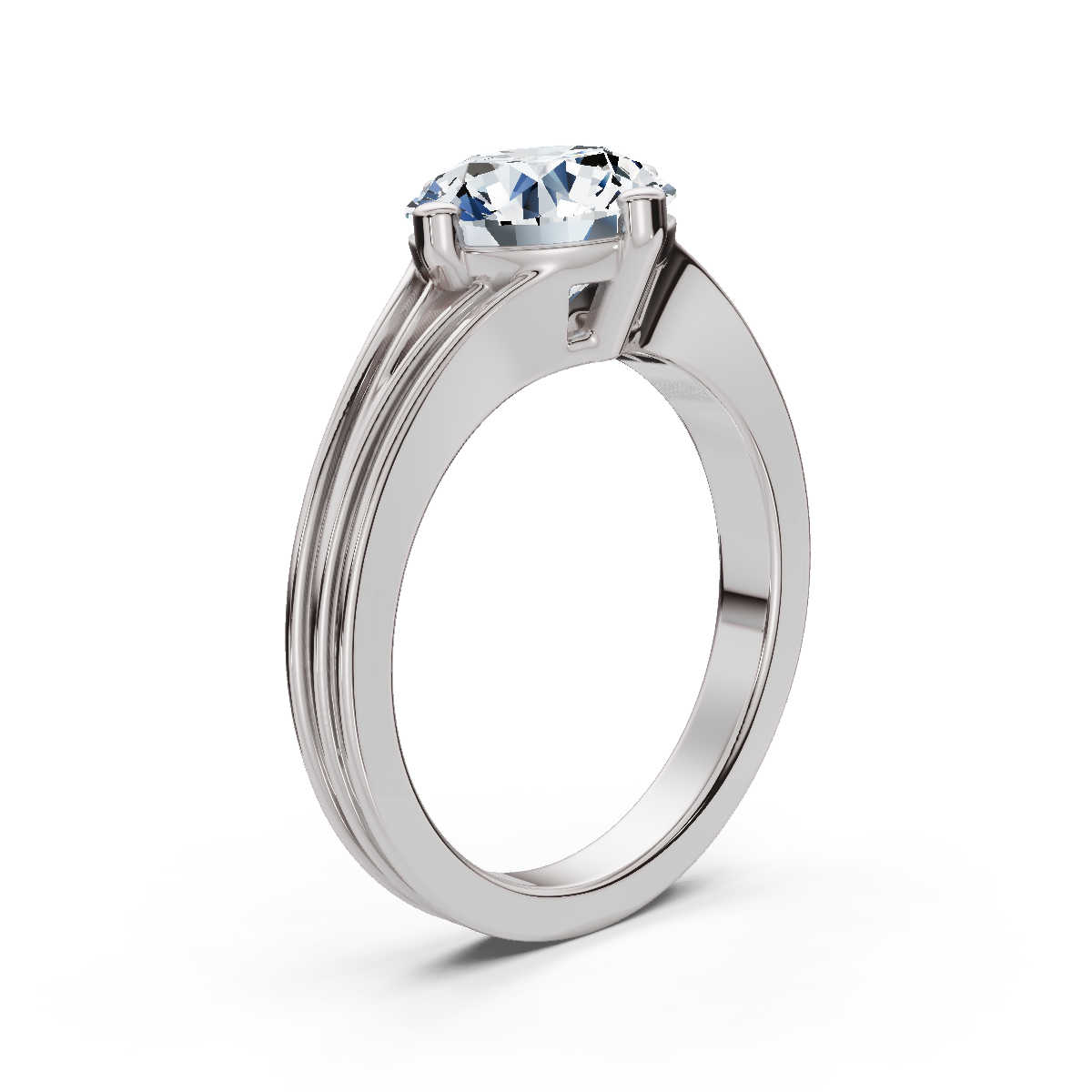 14K White Gold Naira Solitaire Engagement Ring 