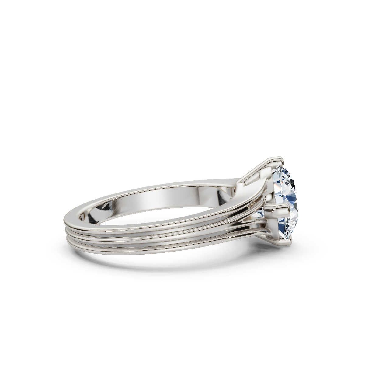 14K White Gold Naira Solitaire Engagement Ring 