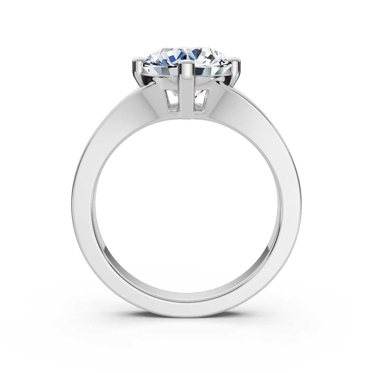 14K White Gold Naira Solitaire Engagement Ring 