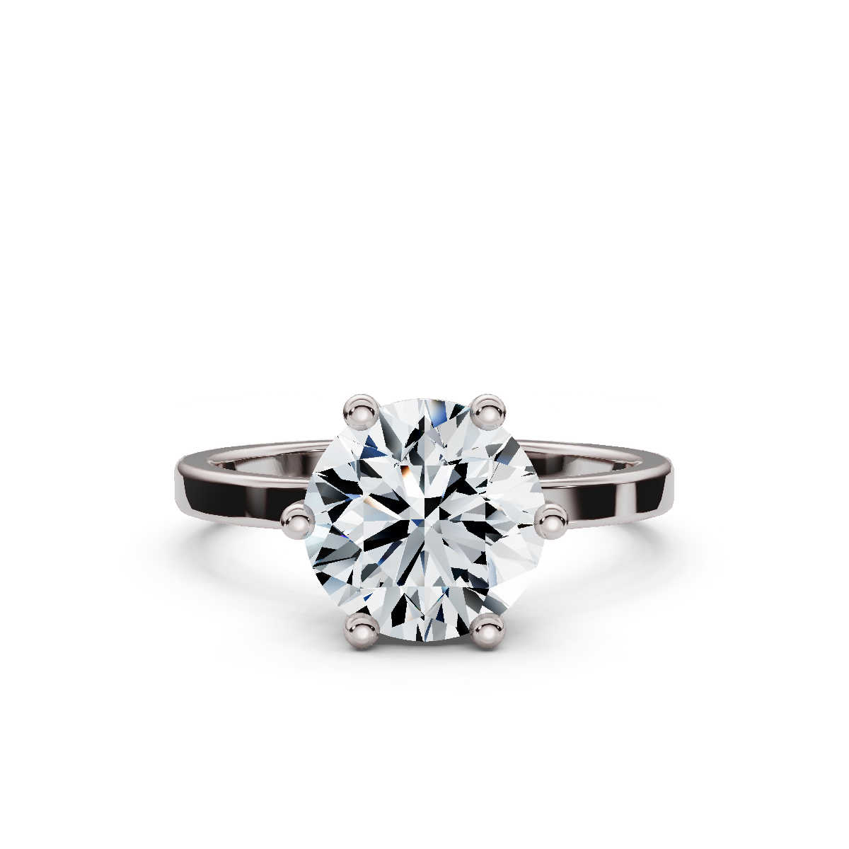 14K White Gold Simone Solitaire Engagement Ring 