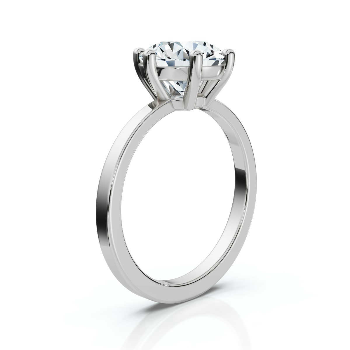14K White Gold Simone Solitaire Engagement Ring 