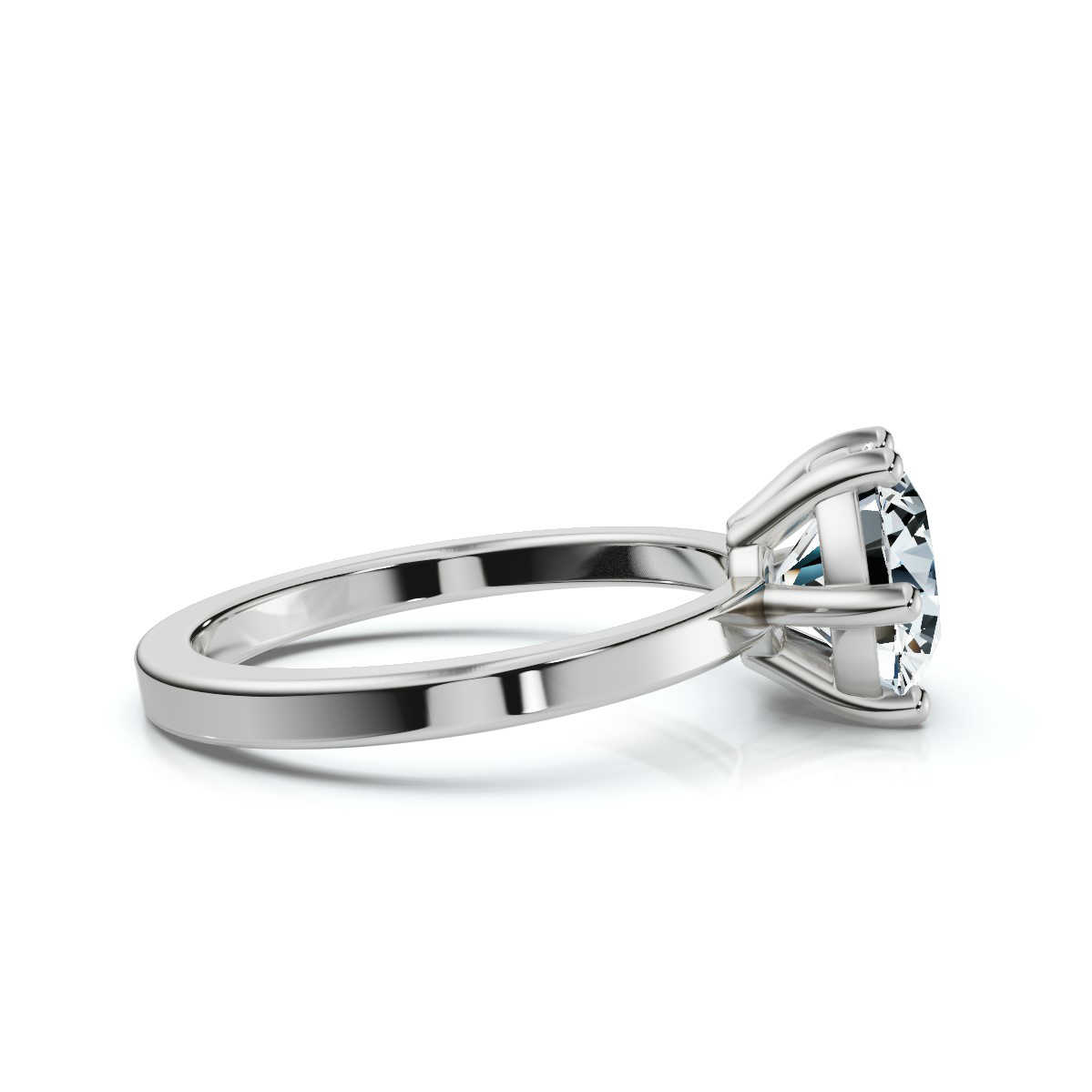 14K White Gold Simone Solitaire Engagement Ring 