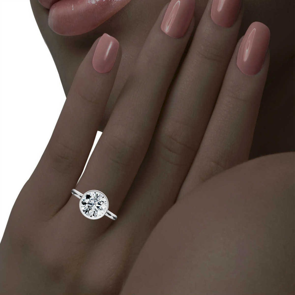 14K White Gold Charisse Solitaire Engagement Ring 