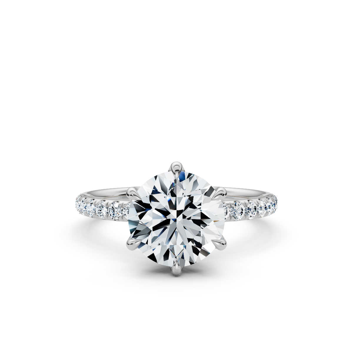 14K White Gold Octavia Accents Claw Prong Lab Grown Diamond Ring (1/3 ct. tw)