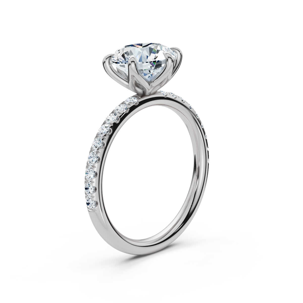 14K White Gold Octavia Accents Claw Prong Lab Grown Diamond Ring (1/3 ct. tw)