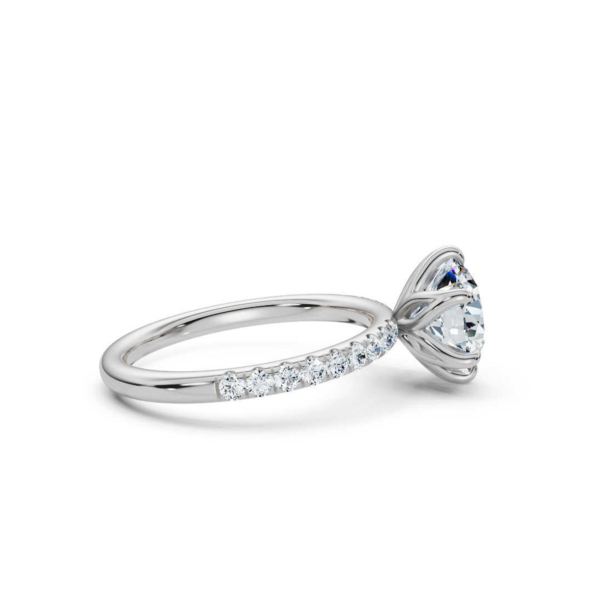 14K White Gold Octavia Accents Claw Prong Lab Grown Diamond Ring (1/3 ct. tw)