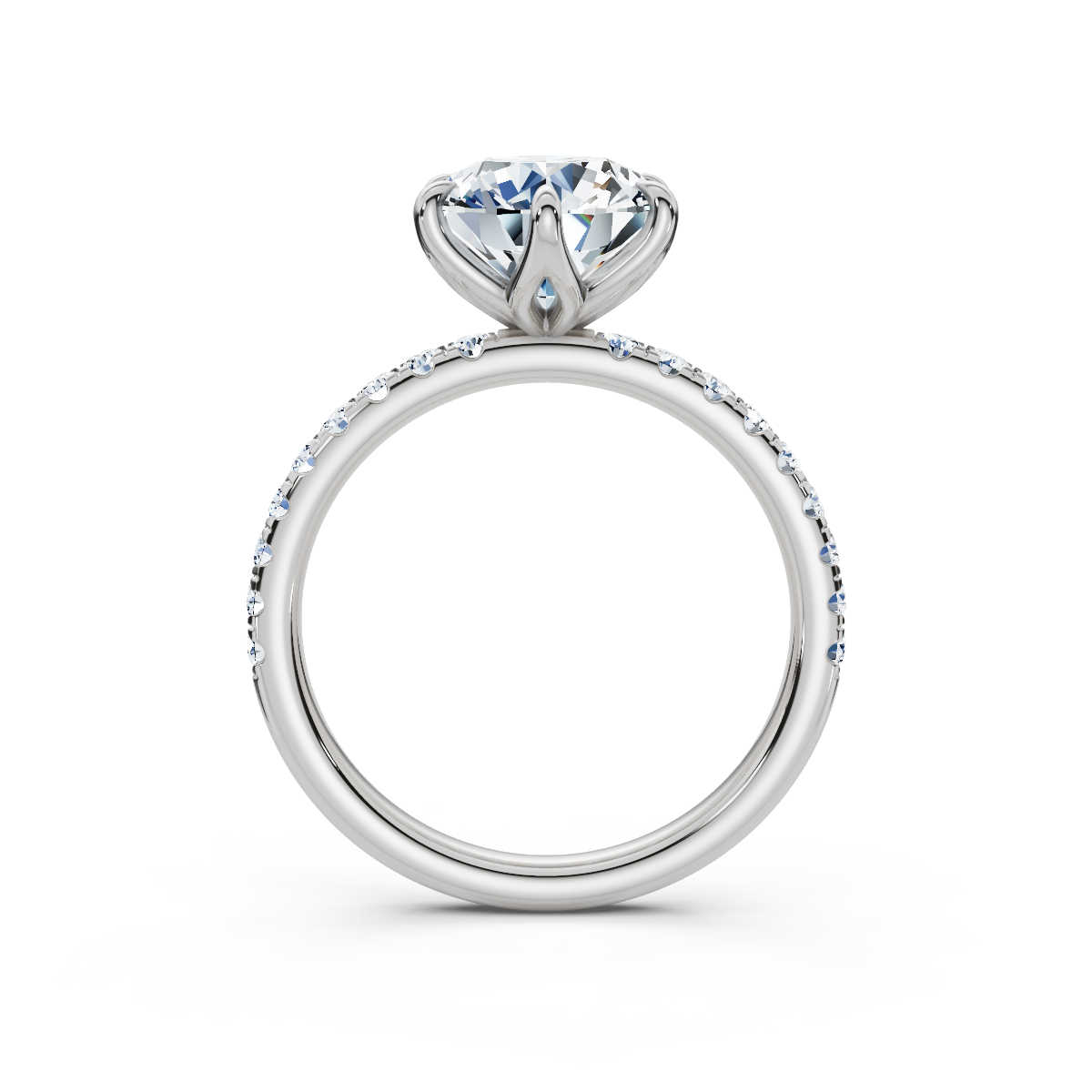 14K White Gold Octavia Accents Claw Prong Lab Grown Diamond Ring (1/3 ct. tw)
