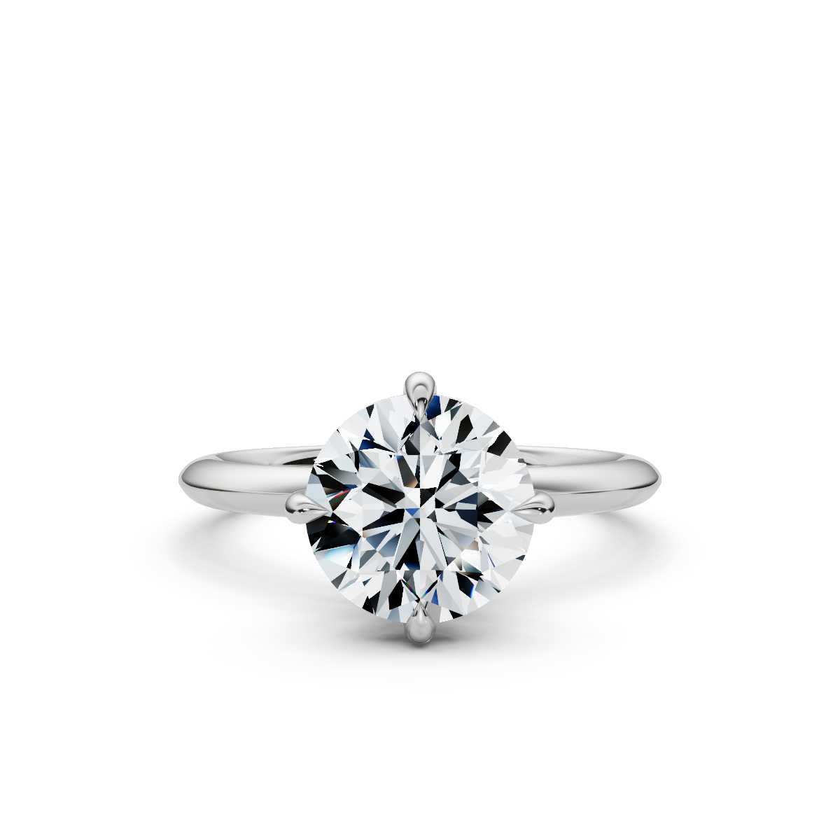14K White Gold Dorothy Solitaire Engagement Ring 