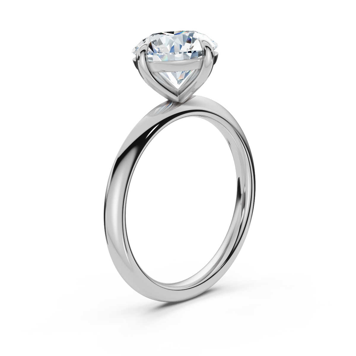 14K White Gold Dorothy Solitaire Engagement Ring 