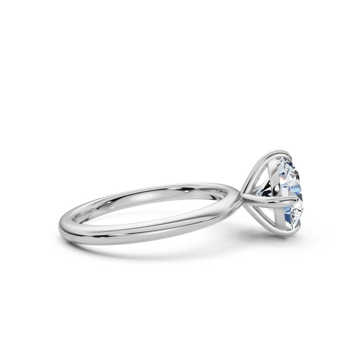 14K White Gold Dorothy Solitaire Engagement Ring 