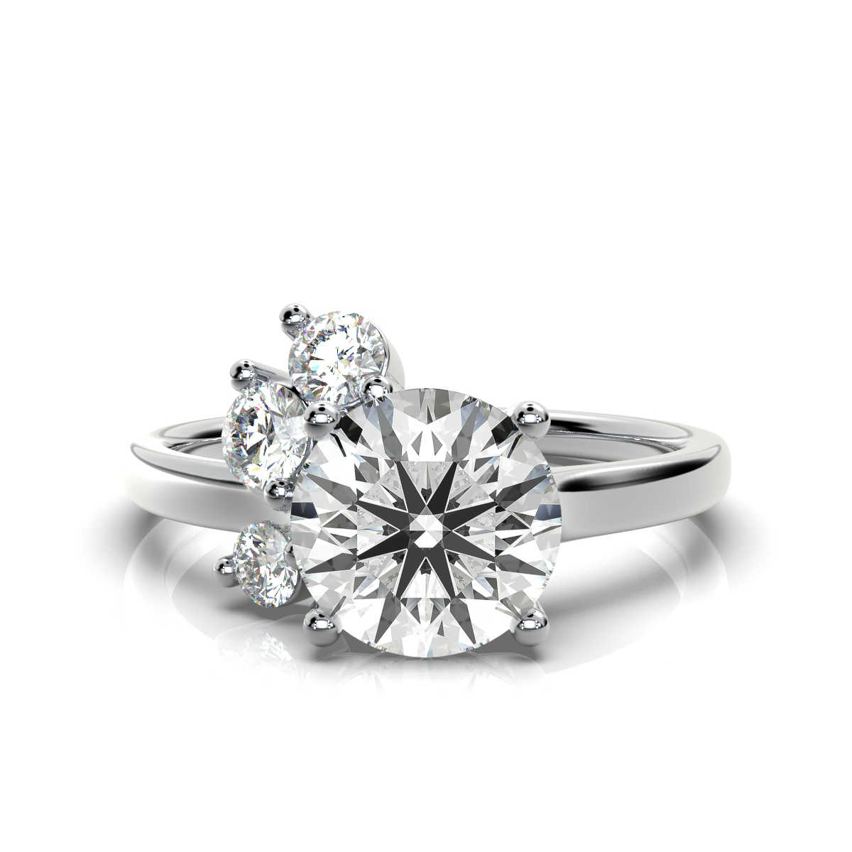 14K White Gold Goldea Accents Lab Grown Diamond Ring (1/3 ct. tw)