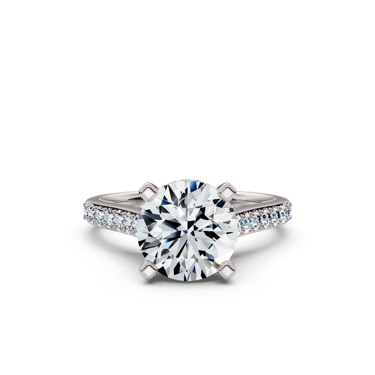 14K White Gold Rosé Accents Claw Prong Lab Grown Diamond Ring (1/2 ct. tw)