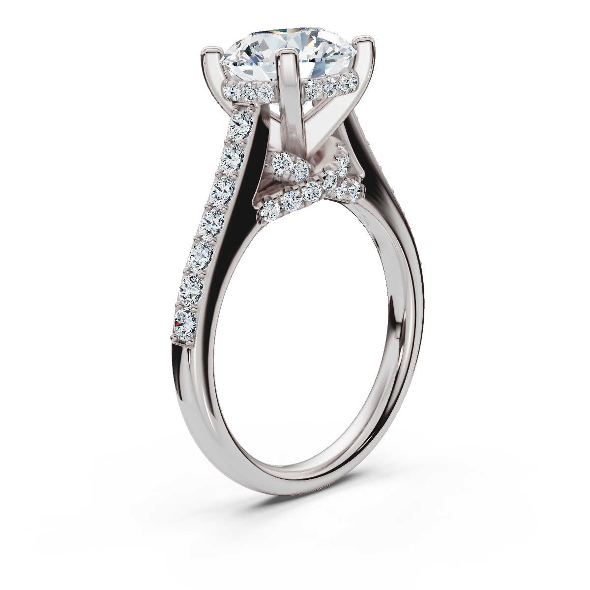 14K White Gold Rosé Accents Claw Prong Lab Grown Diamond Ring (1/2 ct. tw)