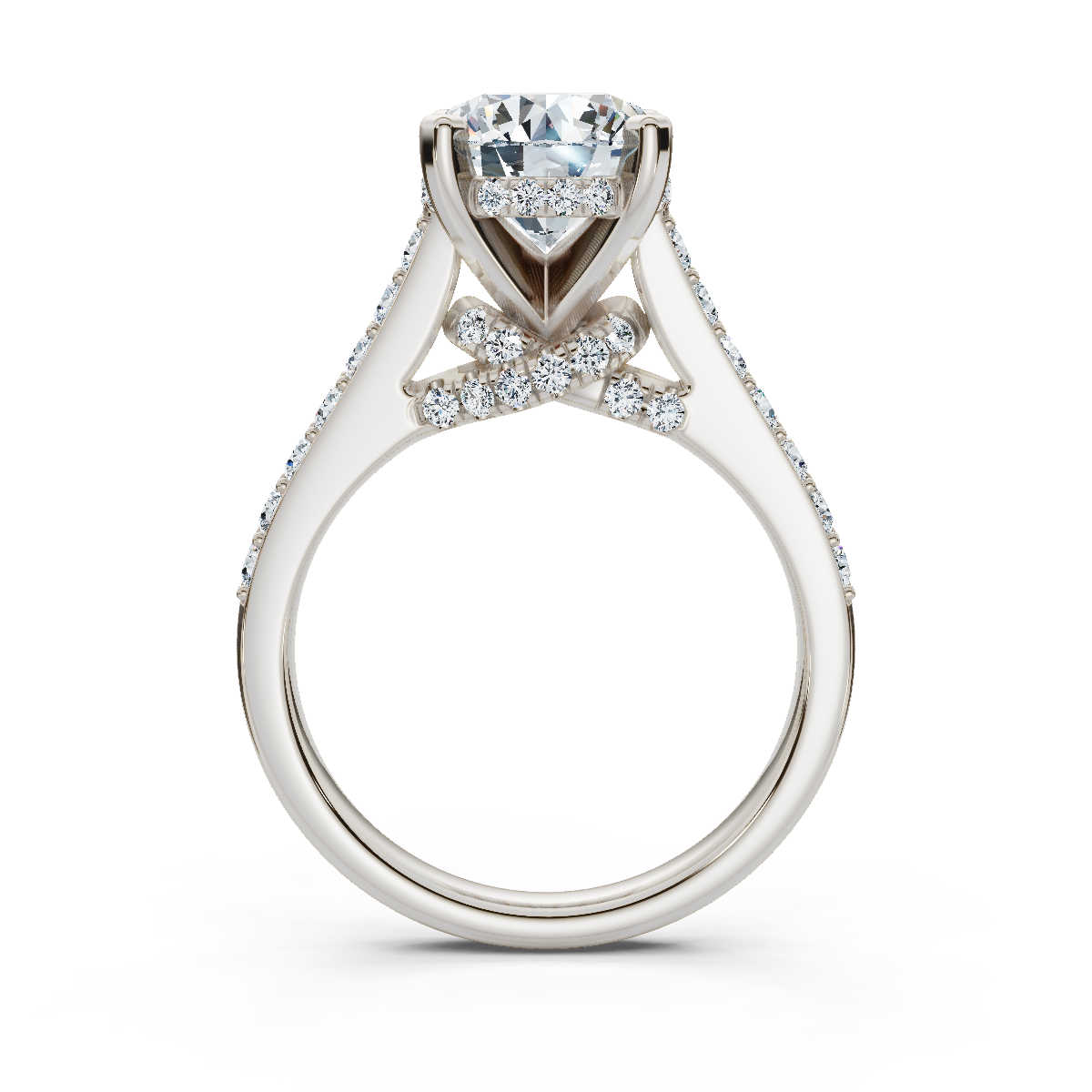 14K White Gold Rosé Accents Claw Prong Lab Grown Diamond Ring (1/2 ct. tw)