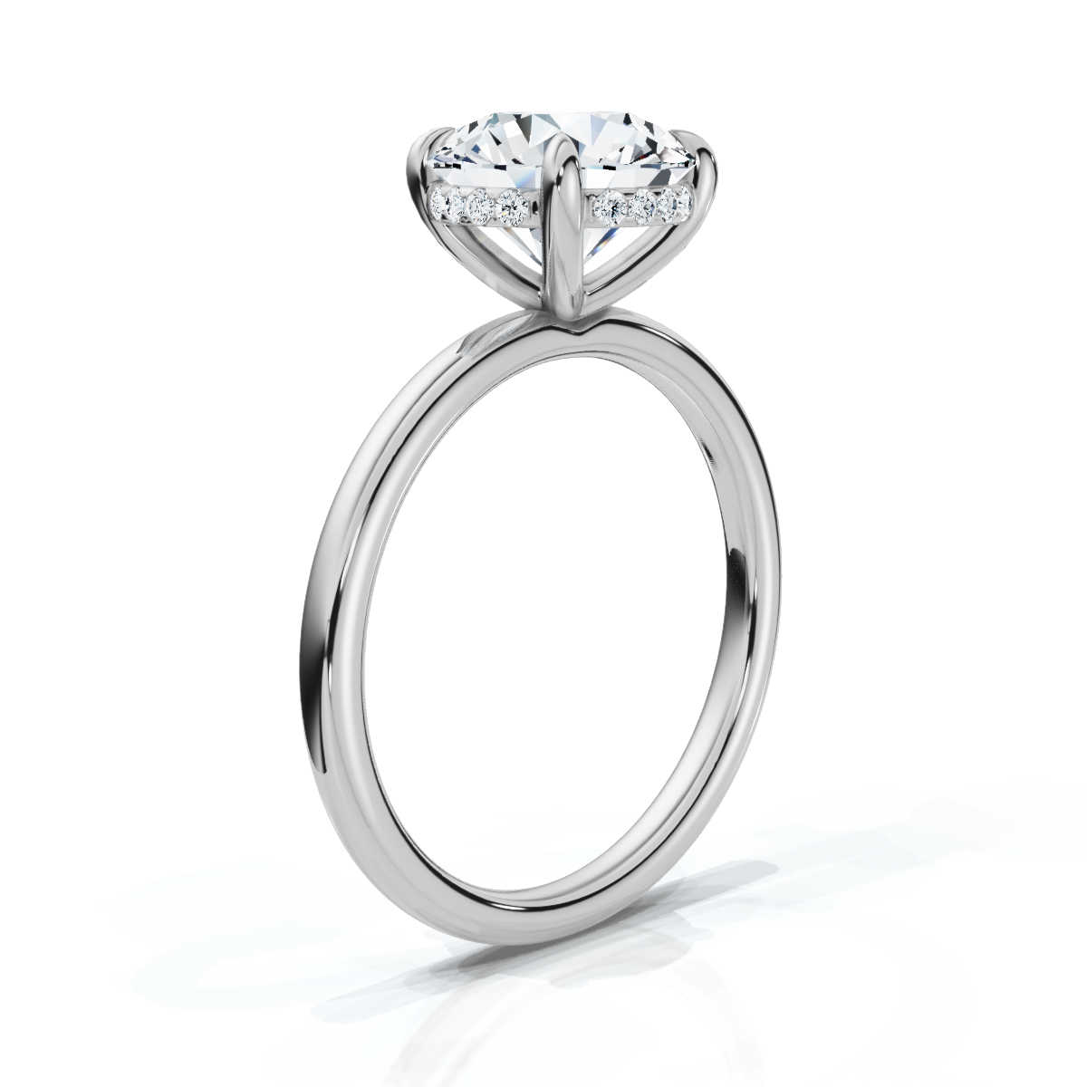 14K White Gold Harriet Hidden Accents Lab Grown Diamond Ring (1/20 ct. tw)