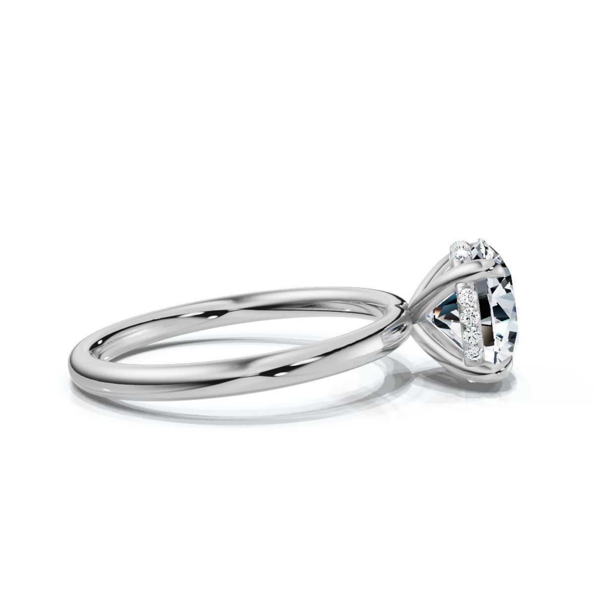 14K White Gold Harriet Hidden Accents Lab Grown Diamond Ring (1/20 ct. tw)