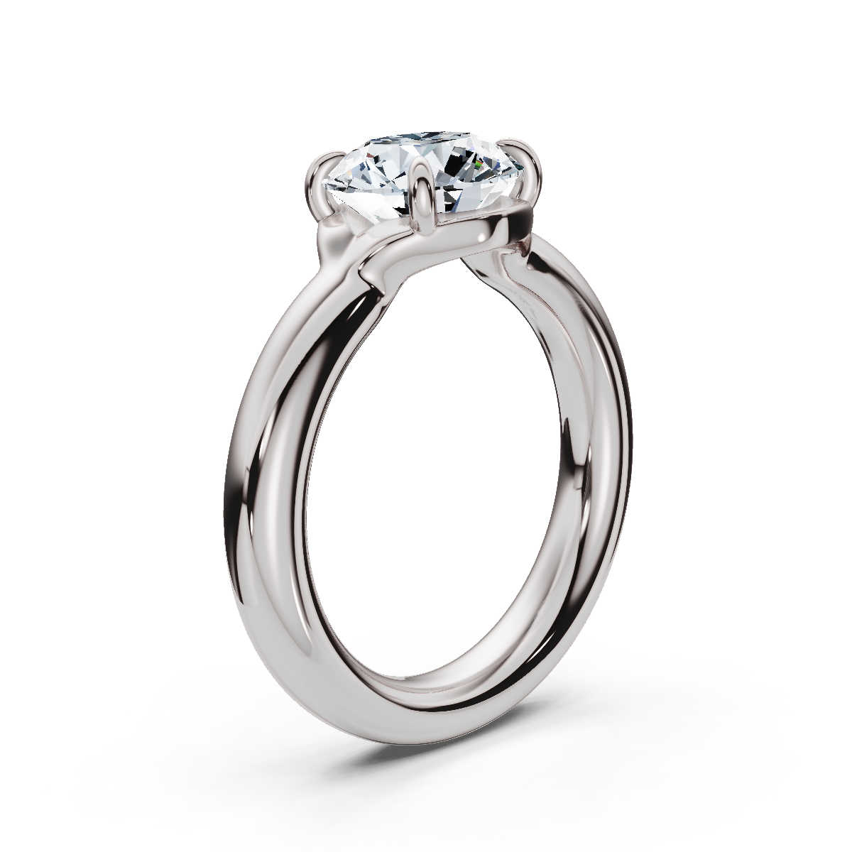 14K White Gold Cybil Solitaire Engagement Ring 