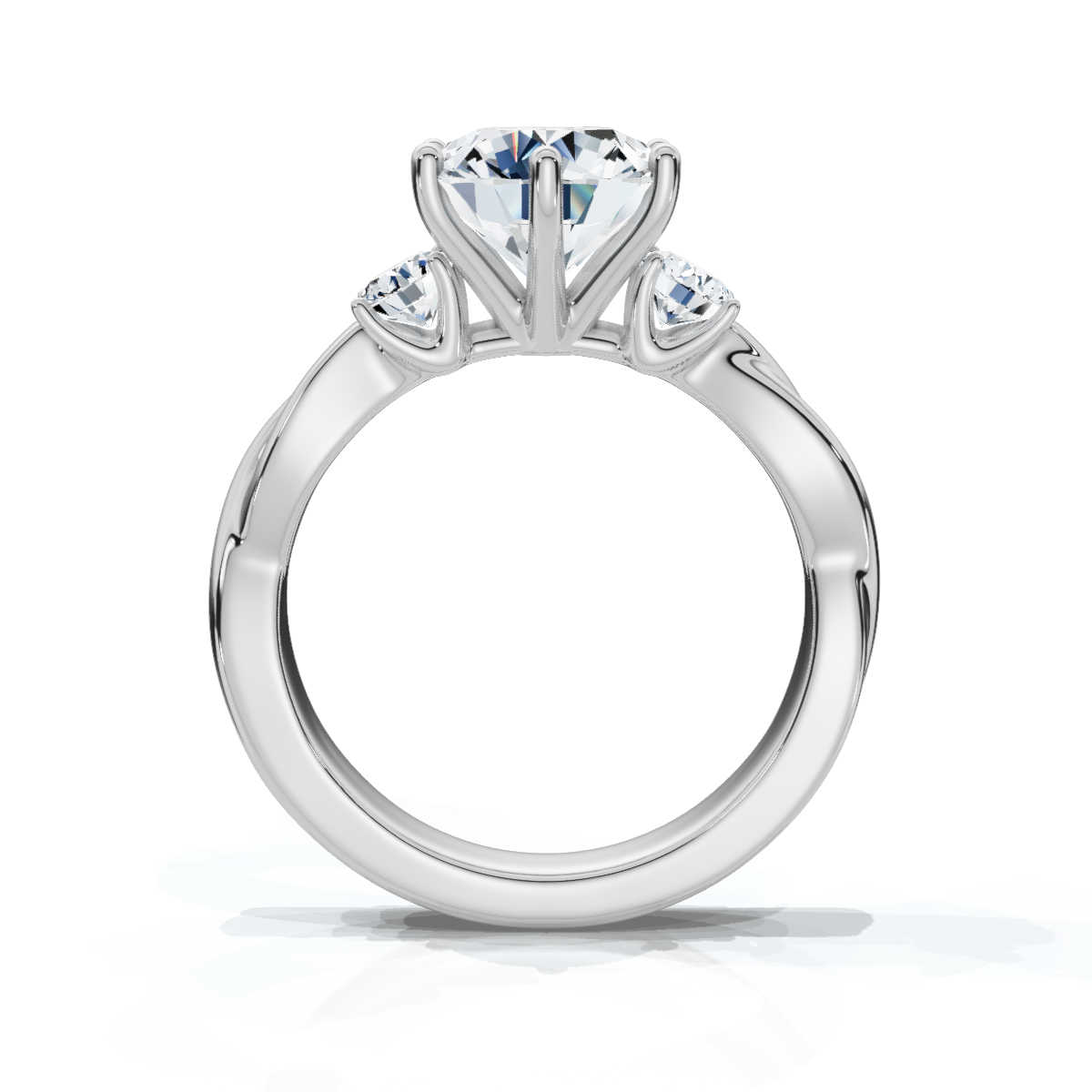 14K White Gold Kadence Three Stone Round Lab Grown Diamond Ring (1/3 ct. tw)