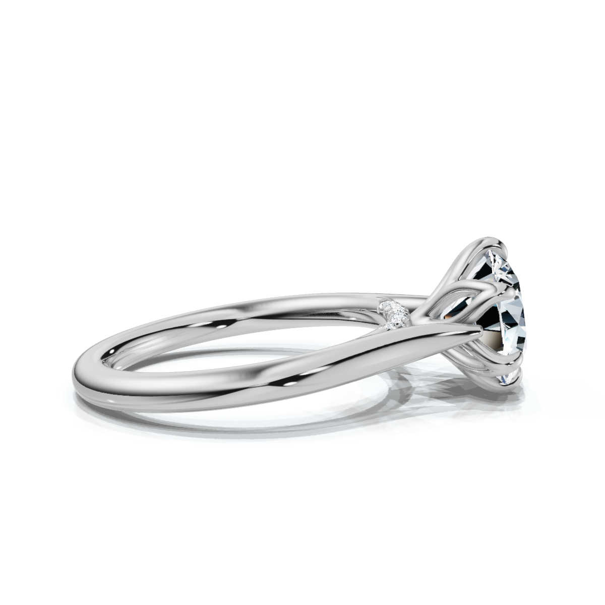 14K White Gold Indira Tulip Lab Grown Diamond Engagement Ring (1/10 ct. tw)