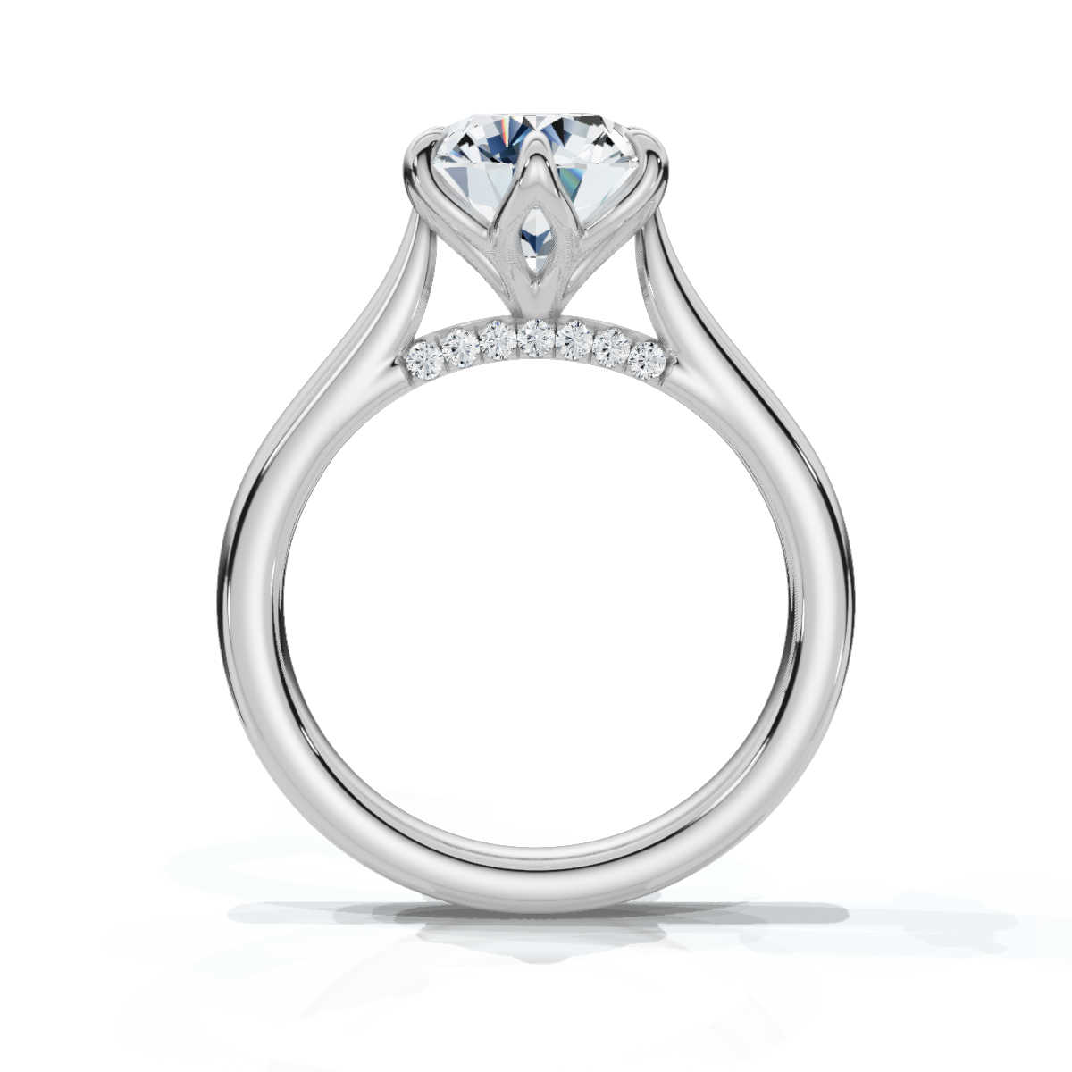 14K White Gold Indira Tulip Lab Grown Diamond Engagement Ring (1/10 ct. tw)
