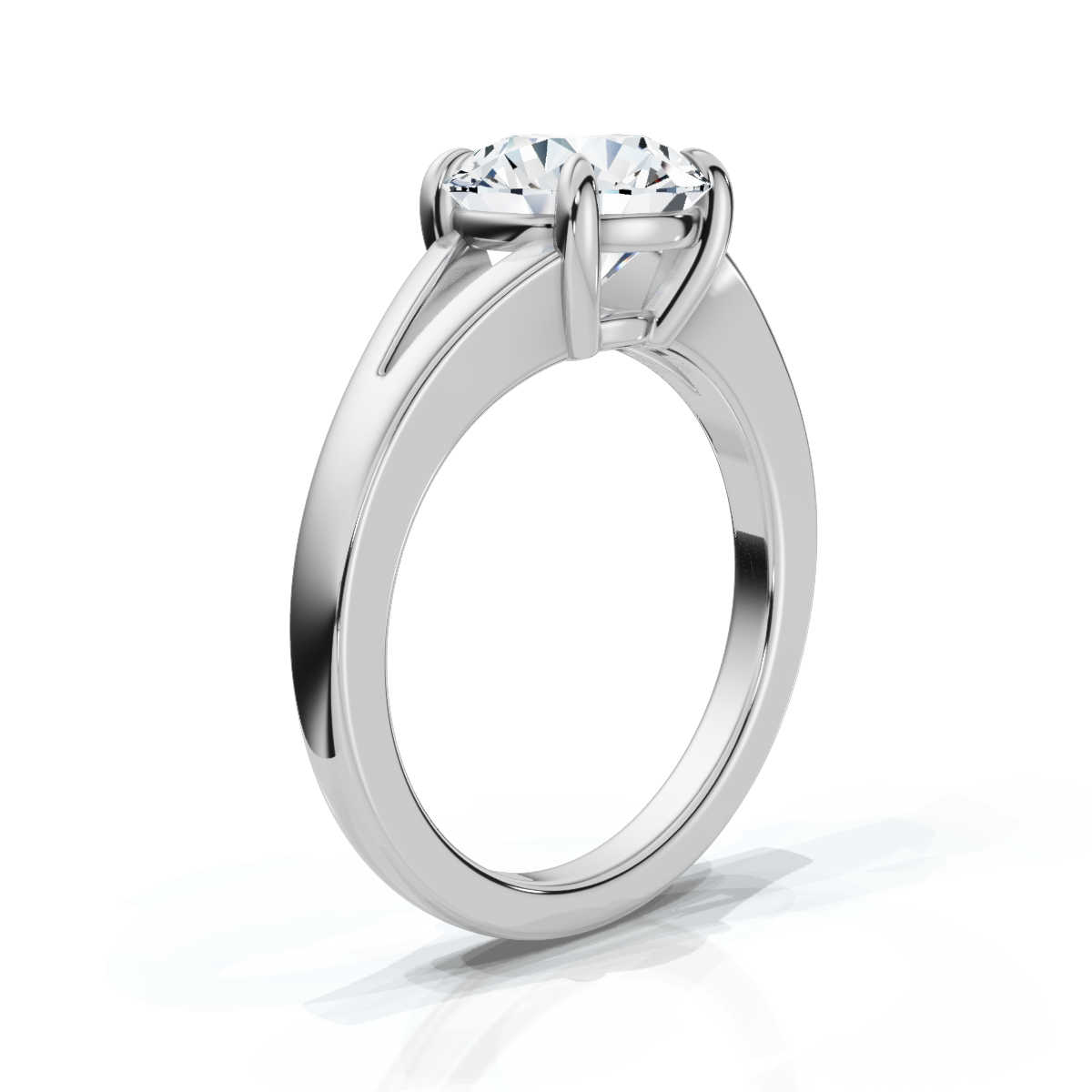 14K White Gold Sierra Spit Shank Solitaire Engagement Ring