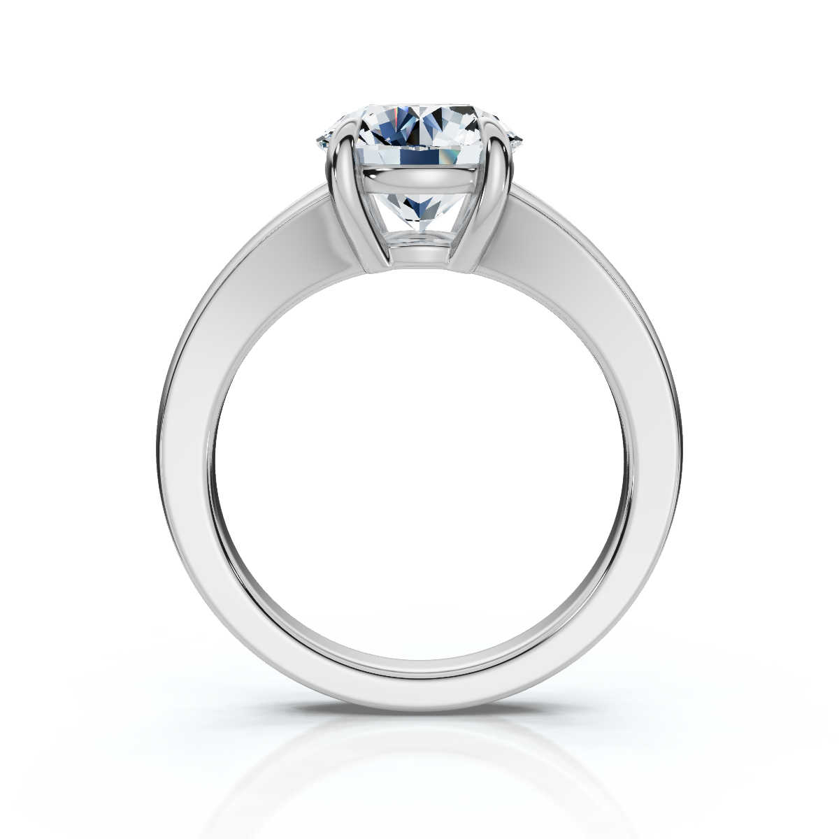 14K White Gold Sierra Spit Shank Solitaire Engagement Ring