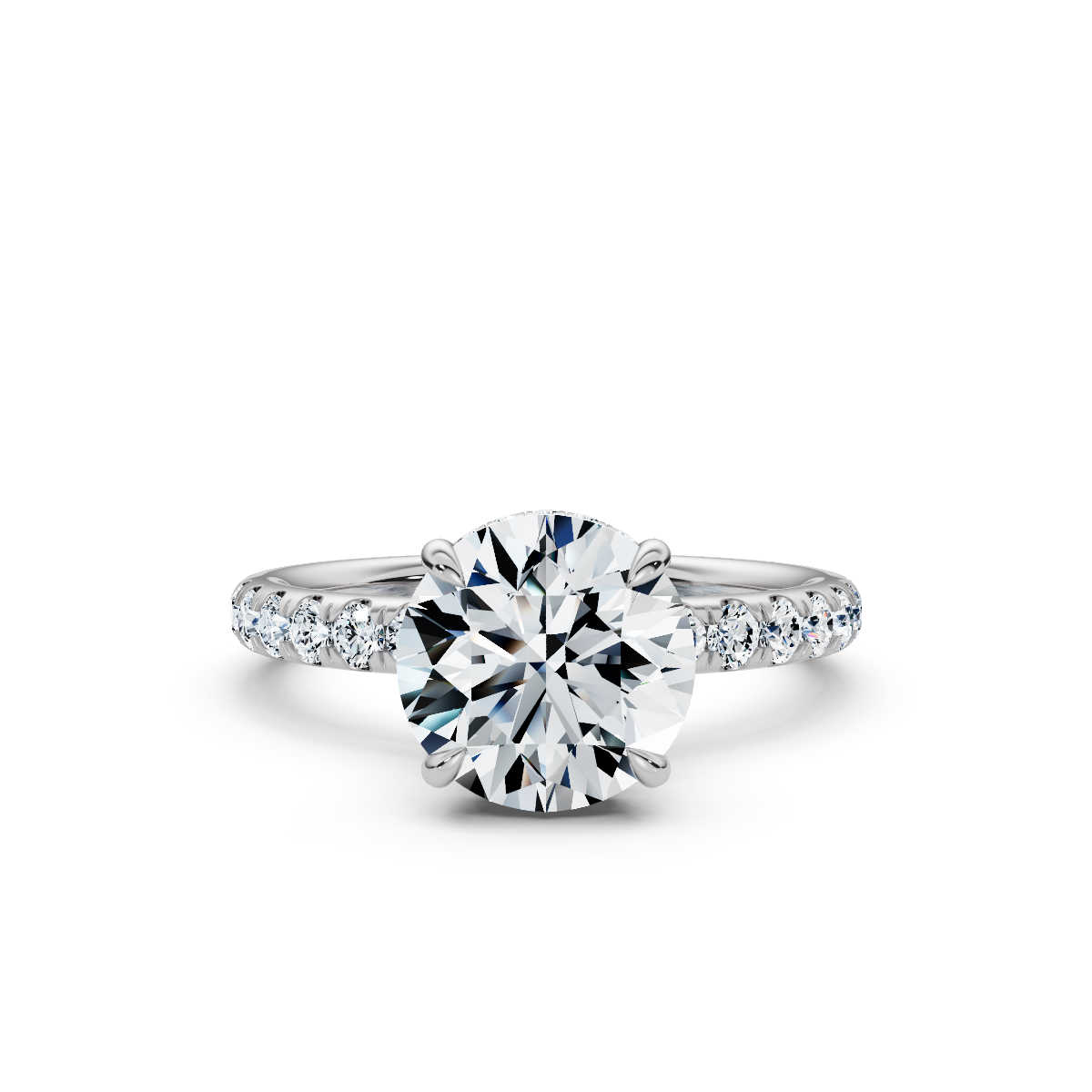 14K White Gold Stella Hidden Accents Claw Prong Lab Grown Diamond Ring (4/5 ct. tw)